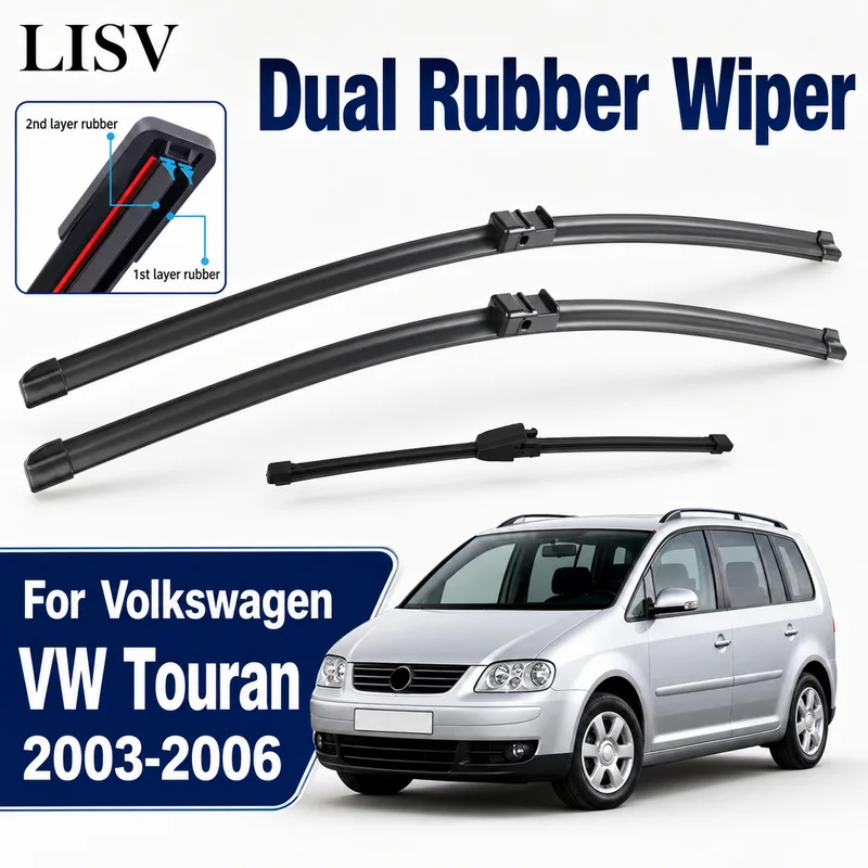 For Volkswagen, For VW Touran 2003-2006 2004 2005 Front Wiper Blades Windshield Windscreen Window Brushes 28"+28"