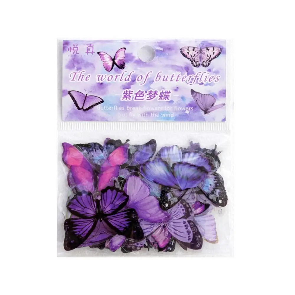 

40PCS DIY Colorful Butterfly Scrapbook Sticker Vintage INS Style Stationery Sticker PET Waterproof Mobile Sticker Scrapbooking