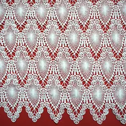 White Milk Silk Tulle Embroidery Lace Fabric Net Lace Fabric for Woman Party Dress DIY Apparel Sewing Supplies