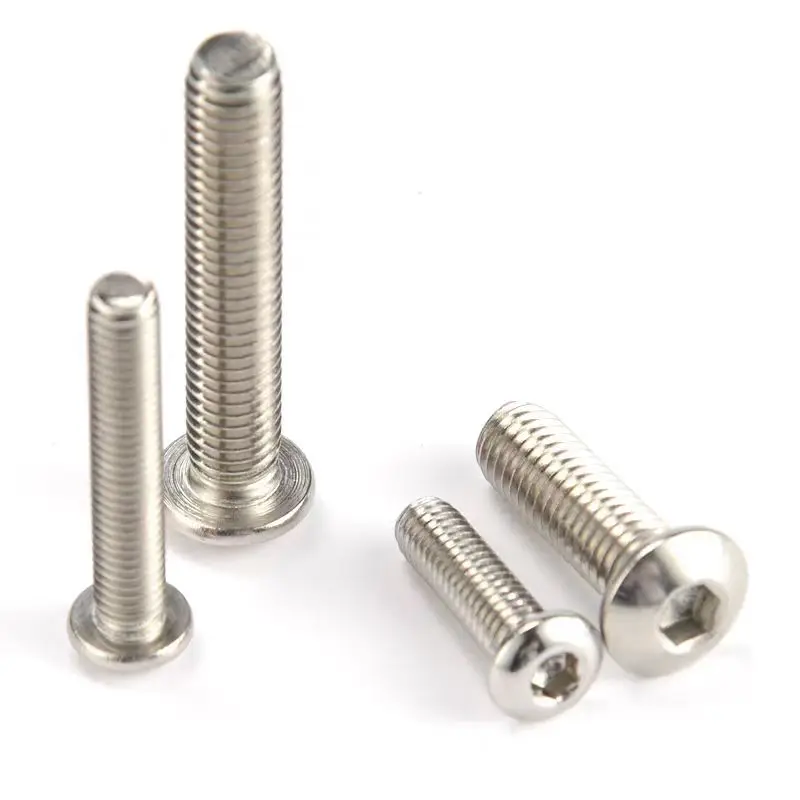 

M2 M2.5 M3 M4 M5 M6 304 Round 304 Stainless Steel Screws Hex Socket Button Head Allen Bolt Mechanical Screw
