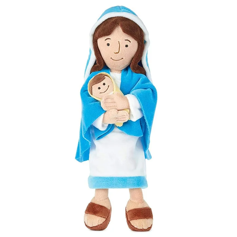 Jesus Virgin Maria Plush Toy My Friend Jesus Stuffed Doll Christ Religious Savior with Smile Plushies Figure Kids Birthday Gift