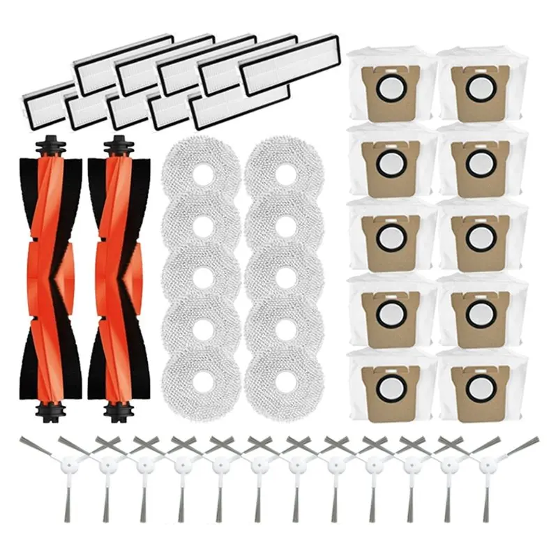 

Запасные части для робота-пылесоса Xiaomi Mijia Omni 2 C102CN, B101CN, B116, X10+: основная и боковые щетки, салфетки для влажной уборки, мешки для сбора пыли.