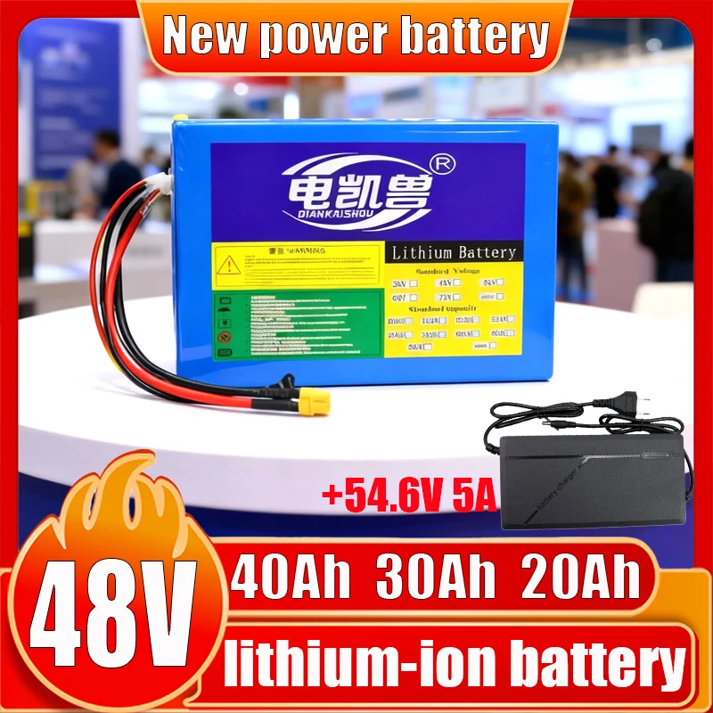 

Новый литиевый аккумуляторный блок 48В 40Ач 30Ач 20Ач 21700 750Вт 1500Вт 2000Вт 2500Вт со встроенной BMS, перезаряжаемая батарея для мотоциклов и электромобилей