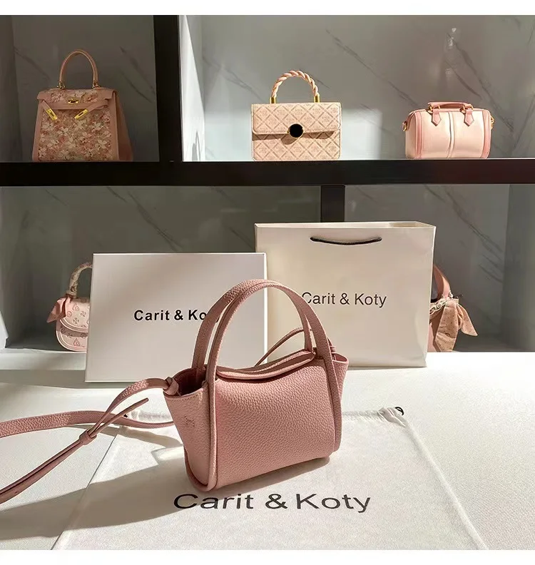 High Quality Casual Bag Textured Leather Bucket Bag Women Fashion Handbag Lady Purse Female Shoulder Messenger Bag