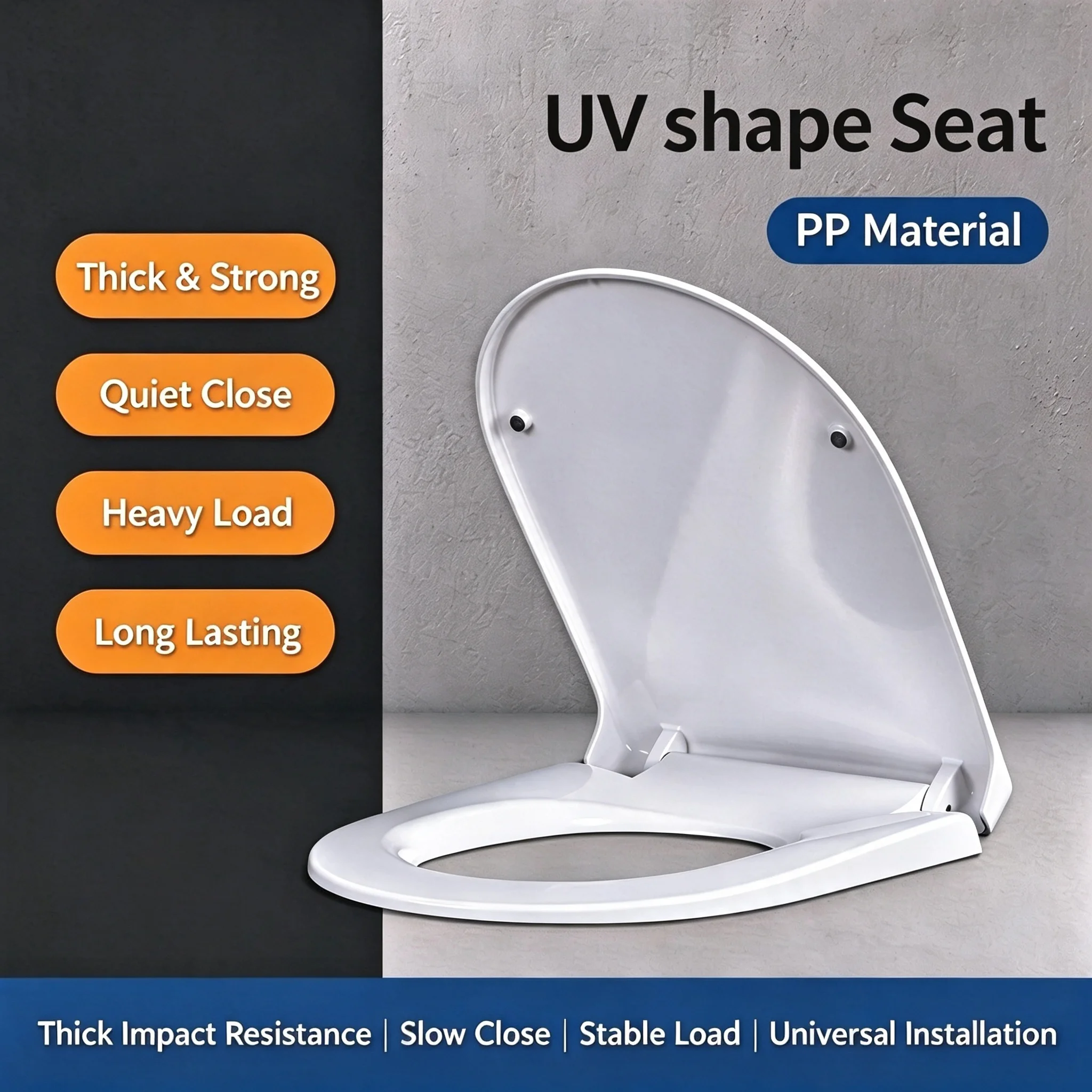 Slow Close Toilet Seat Quick Release - Couvre-siège de toilette universel à fermeture