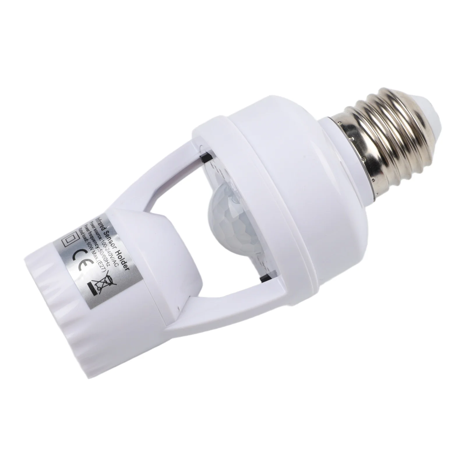 Motion Sensor E27 Light Bulb Holder with Infrared Detection and ABS Material Compatible with For LED and Energy Saving Bulbs