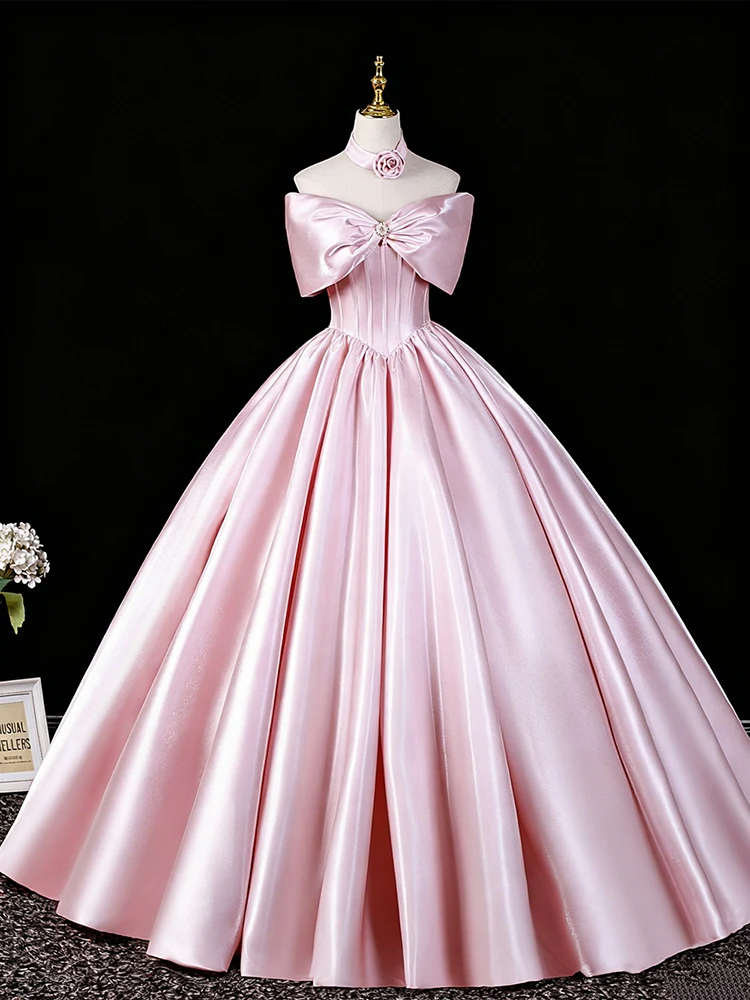 Customized Pink Ball Gown Quinceanera Dresses Shiny Prom Birthday Party Gowns Formal Occasion Vestido De Noche
