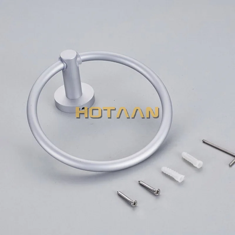 Tragbare Handtuchhalter Runde Aluminium Handtuchhalter Ringe Wand Badezimmer Zubehör Anti-Rost Handtuchhalter YT-91