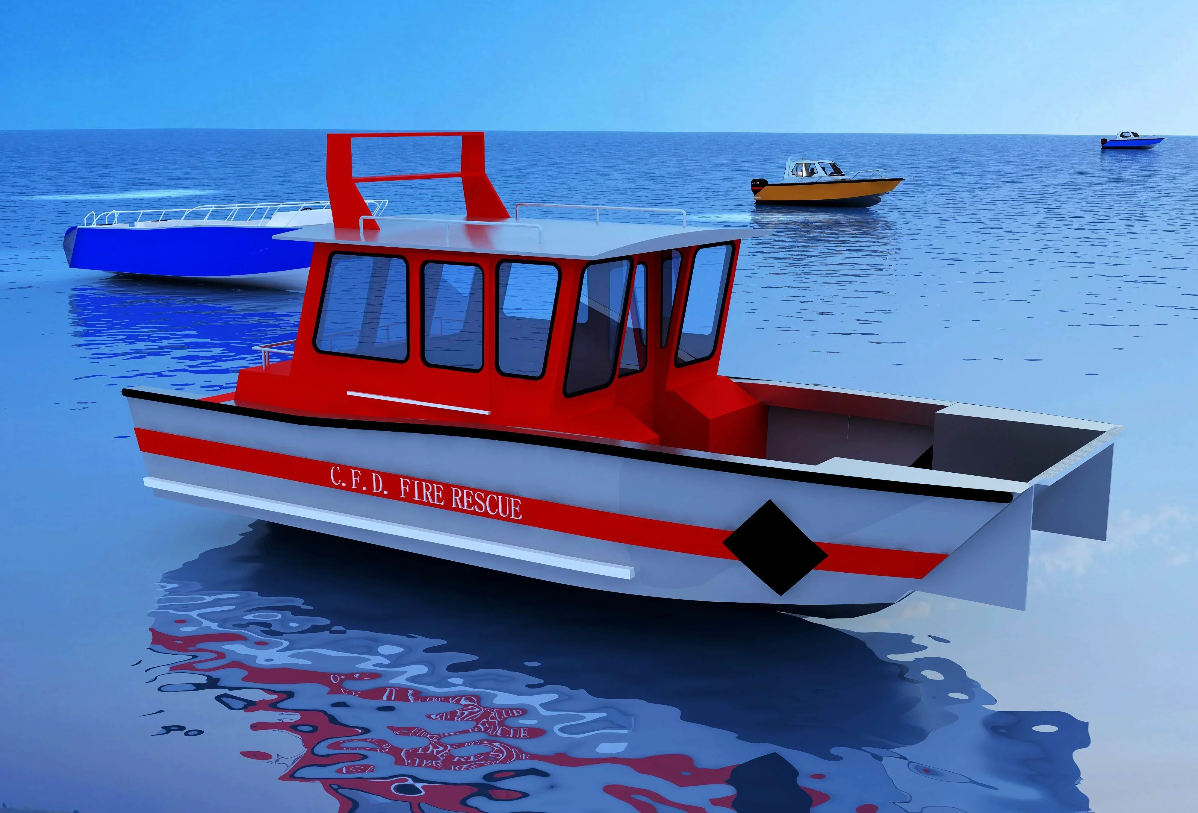 Government Use Aluminum Alloy 5093 Landing Craft Rescue Boat for Fire Fighting