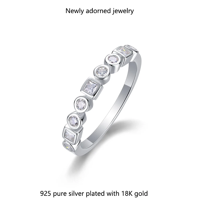 

Cross-border new product S925 pure silver round D-color moissanite European and American individual minimalist fashion jewelry r