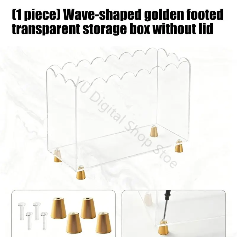 96BA Trendiges transparentes Organizer-Kastengehäuse mit Metallbeinen, für die Präsentation von Sammlungen – Detail 5