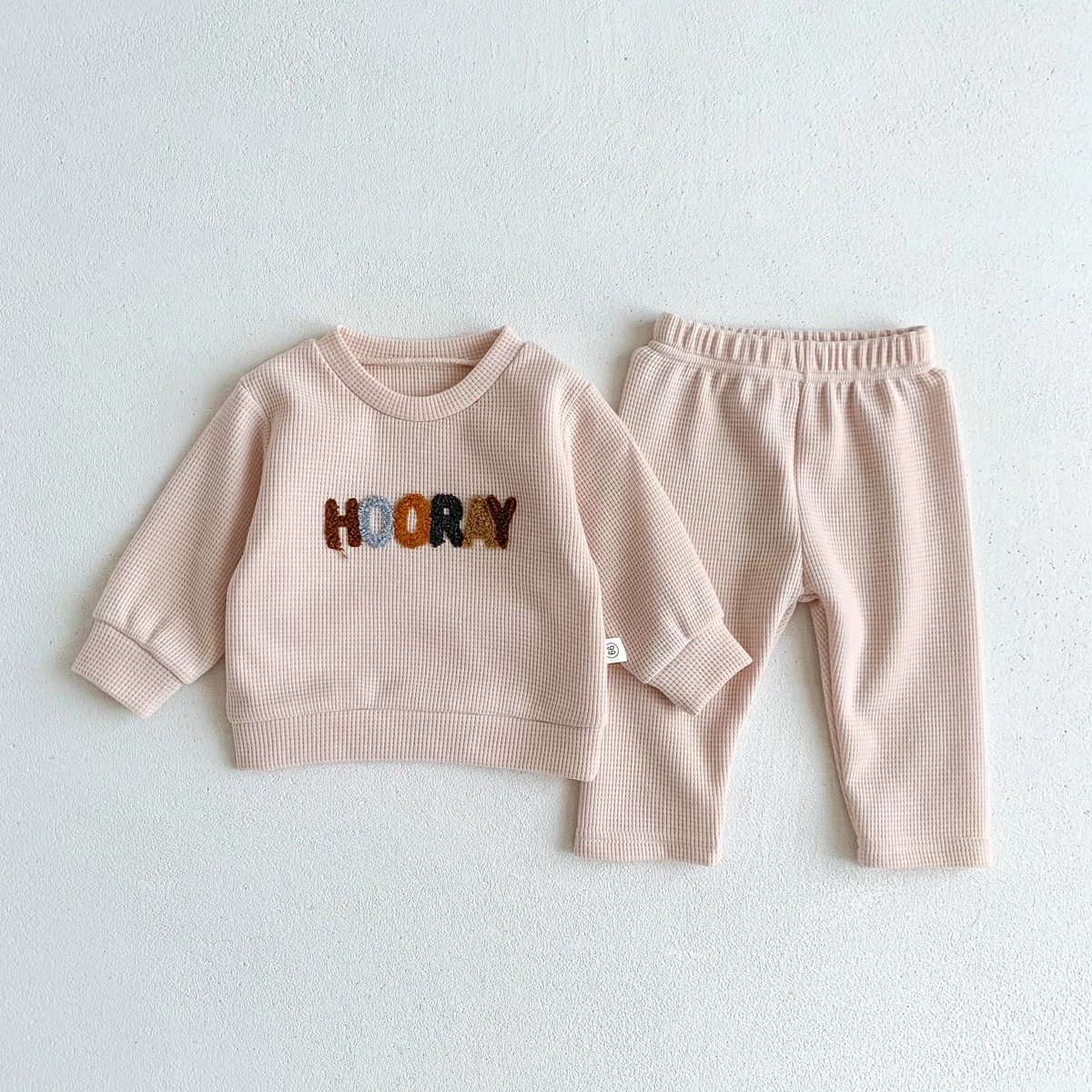 Winter Baby 2pcs Set Happy Hooray Print Tops Long Sleeve Cute  +1 Pants Sport Clothes Fashion Boy Girl Outfit