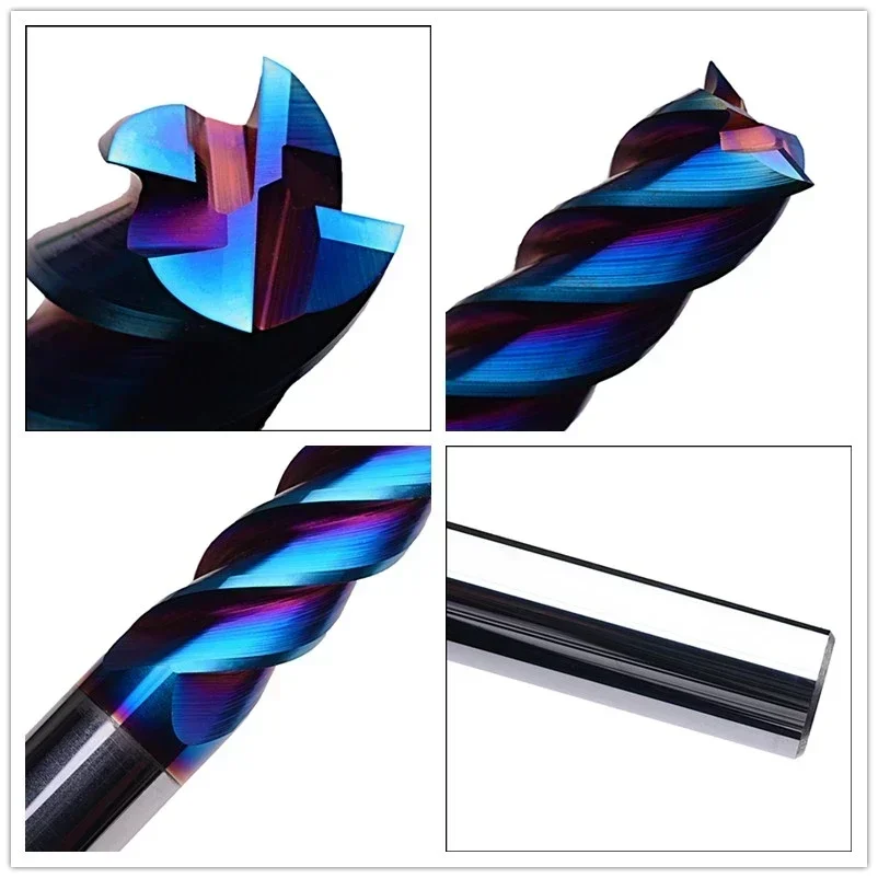 WOY 1pc HRC65 4 Flutes Carbide End Milling Cutter Tungsten Steel Endmill Square Fraise CNC Machine Drill Bit for Metal Cutting