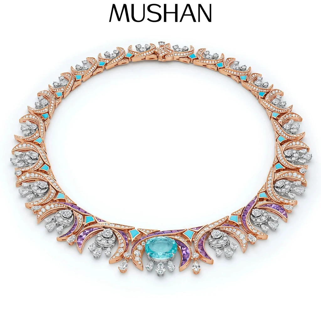 

MuShan Jewelry 925 Sterling Silver Necklace Designer HCD Gemstones High Carbon Diamond 925 Sterling Silver Pendants Accessories