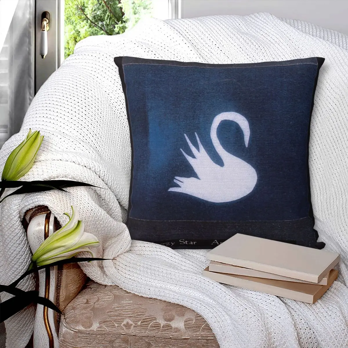 Mazzy Star Among My Swan Album Cover Square Pillowcase Pillow Cover Polyester Cushion Comfort Throw Pillow for Home Car