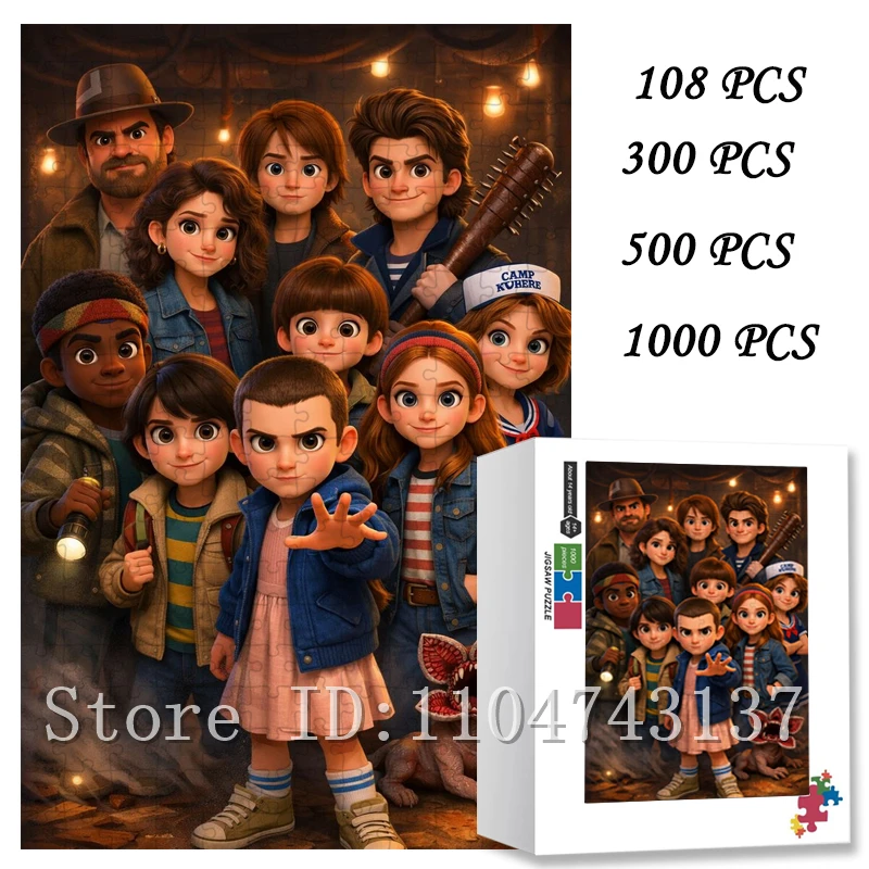

Strange Things Cartoon Wooden/paper Puzzles 108/200/300/500/1000/1500 Pcs Jigsaw Puzzles for Adults and Kids Stress Relief Toys