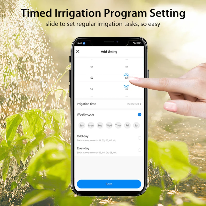 Zigbee Sprinkler Sistema di programmatore di irrigazione automatica Case da giardino Tubo agricolo Timer per irrigazione Valvola di controllo remoto Batteria