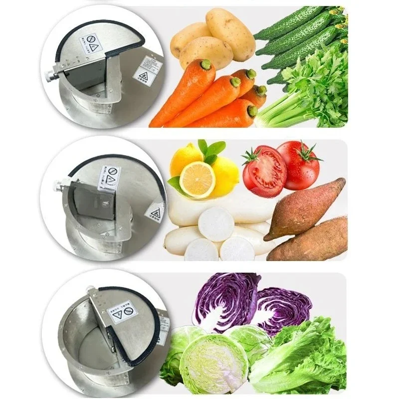 Electric Vegetable Fruit Slicer Stainless Steel 1-7mm Slicing Machine with Shredder Blade for Home Vegetable Processing Machine