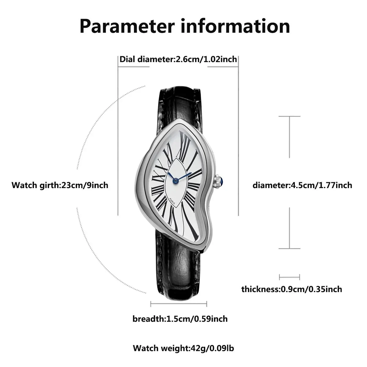 ساعة كوارتز فاخرة للرجال ريترو كاش الإبداعية ذوبان الملتوية ساعة رجالية غير منتظمة حافظة جلدية الفولاذ المقاوم للصدأ الرجال Y2K