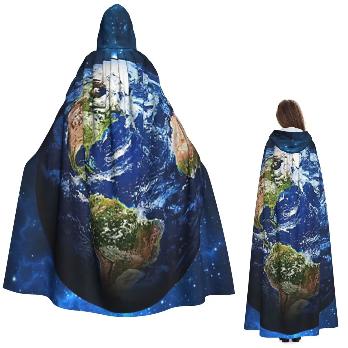 

Длинный плащ с капюшоном Planet Earth, средневековый костюм ведьмы, накидка для косплея, накидка на Хэллоуин, вампир, для взрослых, унисекс
