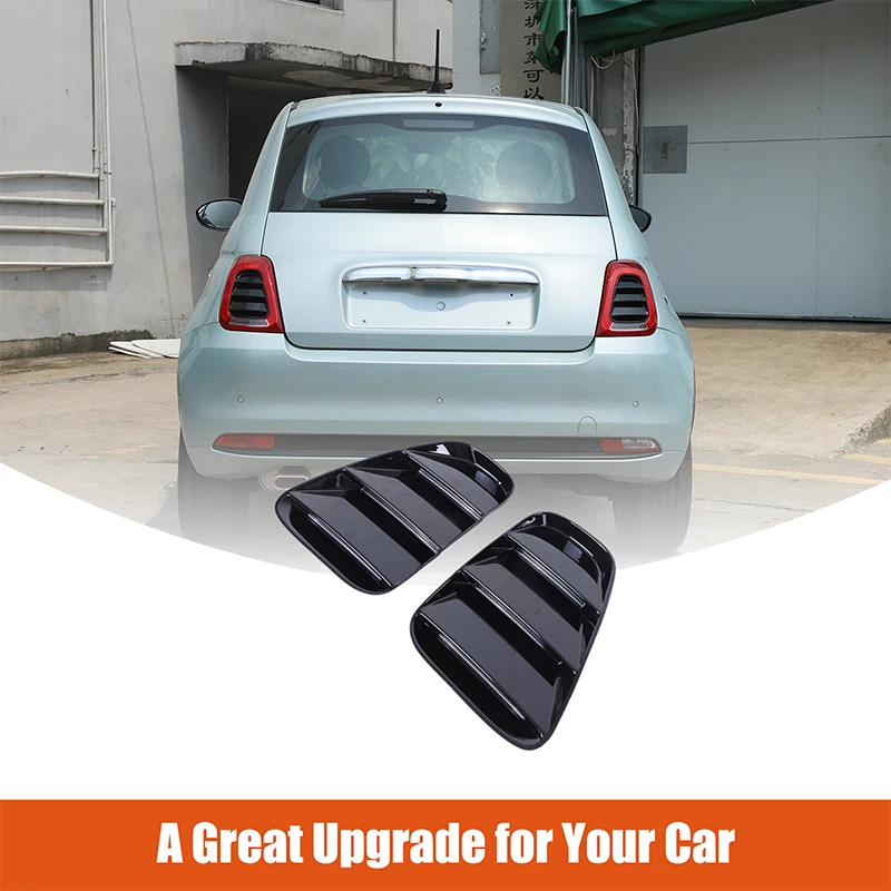 

For Fiat 500 Abarth 595 695 2016-2024 ABS Black Car Rear Tail Light Decorative Panel Cover Sticker Car Protection Accessories