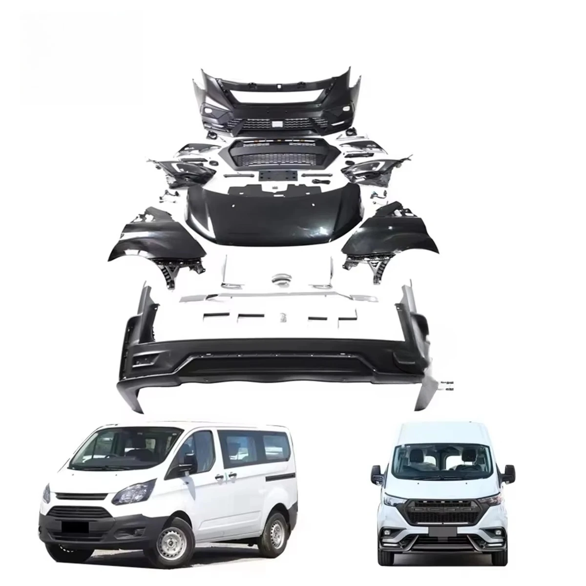 

Upgraded Car Auto Parts Front Bumper Grille Cover Hood Headlight for 17-23 Transit / 16-22 Tourneo Body Kit