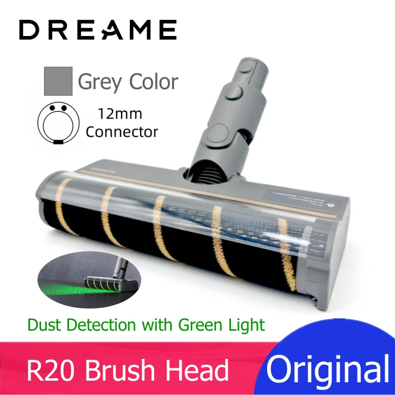 Original Dreame R20 Hard Floor Brush Unit Grey Color with Green Light For V12 Pro V16S T20 T30 Handheld Wireless Vacuum Cleaner