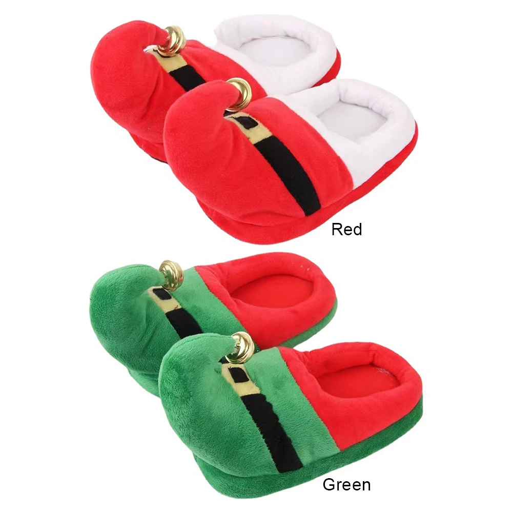 

Christmas Plush Slippers Plush Closed Toe Slippers Anti Slip Soft Furry Slippers Comfortable Slip-on House Shoes for Men Women