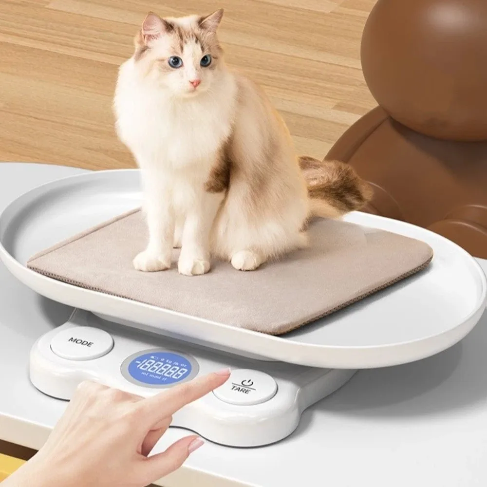 LCD Backlight Digital Pet Scale Detachable Tray Tare Function Small Animal Scale Non-Slip Accurate Portable Digital Scale