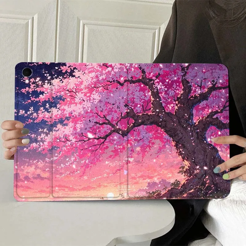 

Чехол для планшета Samsung Galaxy Tab A7 A8 A9 A11 S6 S11 10.1 10.4 10.5 дюймов Lite Plus с рисунком пейзажа, цветов и деревьев, мягкий, в подарок