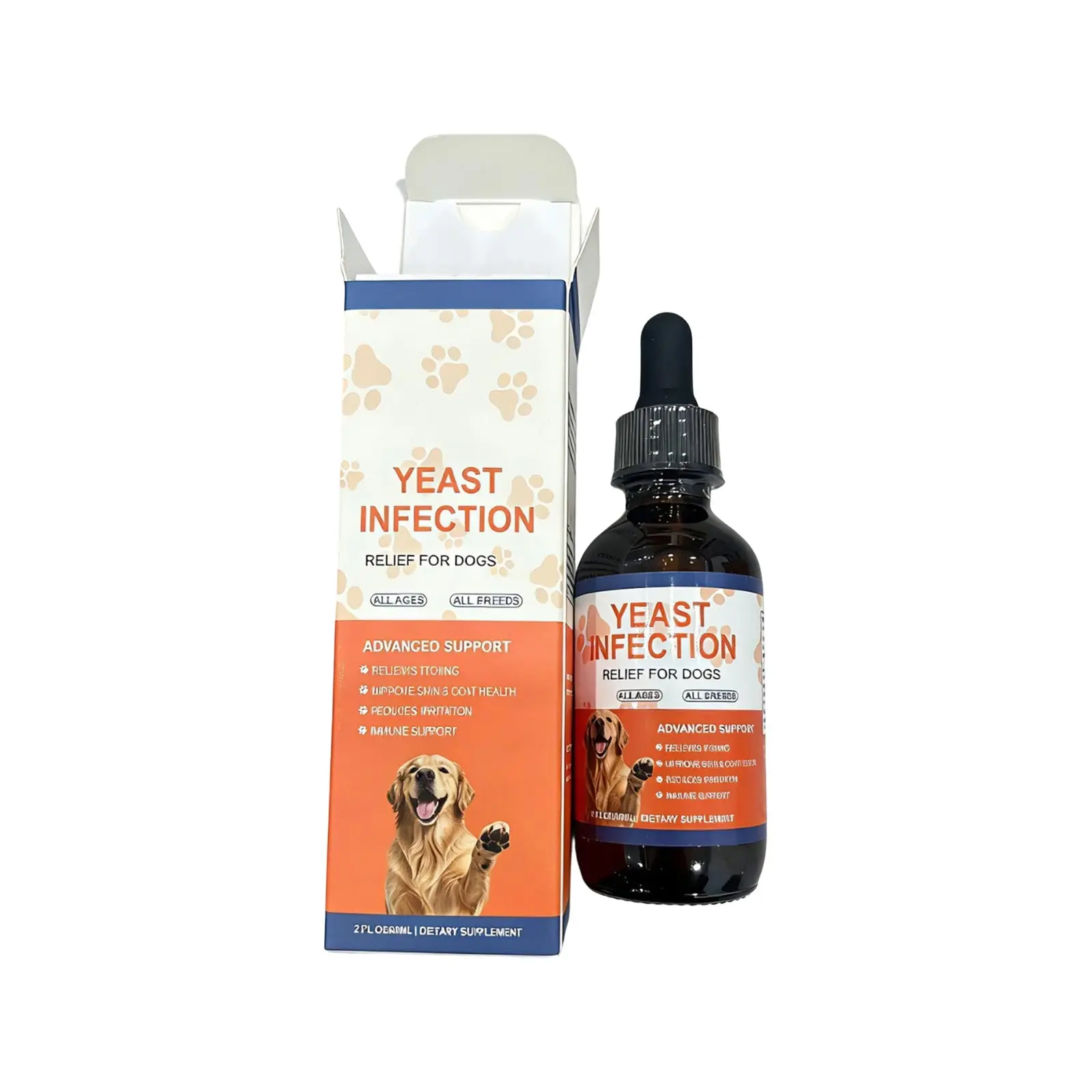Pet Ear Cleaner Drops Liquid Vitamin Drops Set Daily Ear Care Cleansing Solution with Multivitamin Supplement for Dogs Health