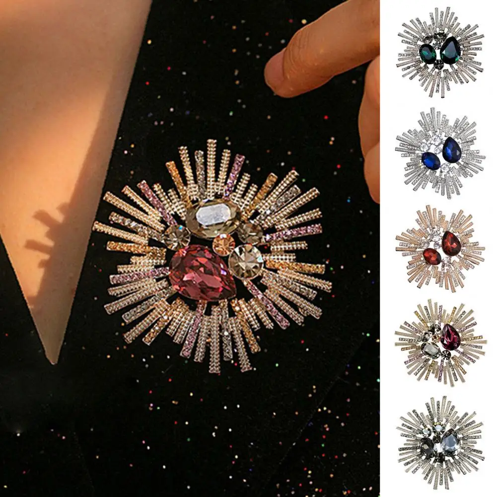 New Crystal Flower Brooch Olive Branch Brooches For Women Delicate Rhinestone Pin Casual Office Brooch Jewelry Gifts