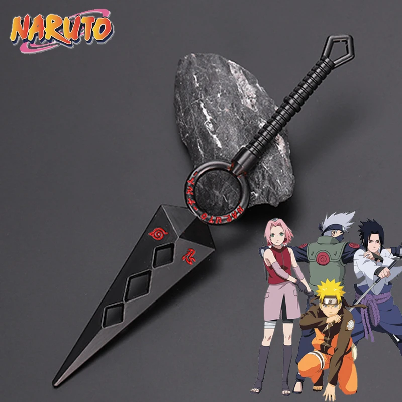 Arma Real Steel Naruto, Asuma Preto, Deus do Trovão Voador, Modelo de Liga, Espada, Ryujinki Kunai, Armas Ninja, Brinquedos Brutos, Faca, 15cm