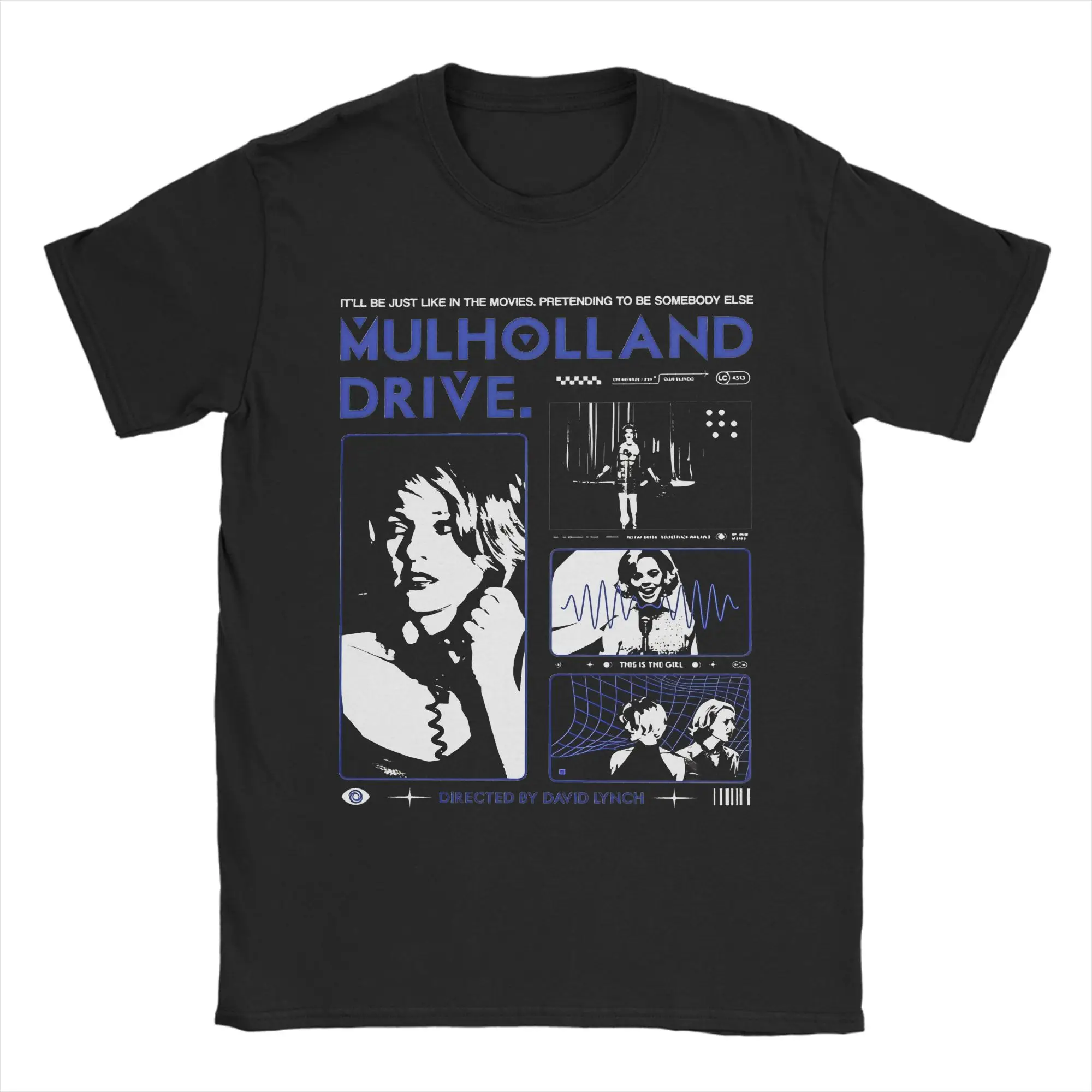Hip Hop Mulholland Drive David Lynch T-Shirt Men's O-neck Short Sleeve Tops Shirts Twin Peaks  Cotton Summer TopsTops