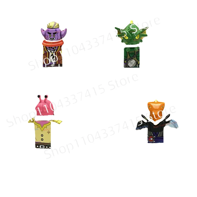 

Строительные блоки MOC, аниме-телевизор, ниндзя, 7 шт., мини-фигурка, модель для сборки, дисплей, декоративный элемент, мастер-игрушка в подарок