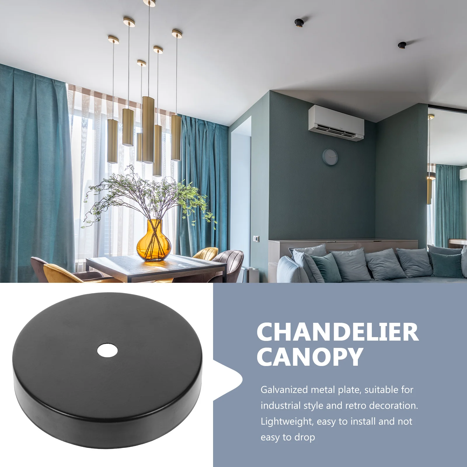 6 قطعة قاعدة مصابيح المجلفن غطاء السقف المعدني لوحة ل قلادة الصناعية ضوء الثريا المظلة تركيبات قوس