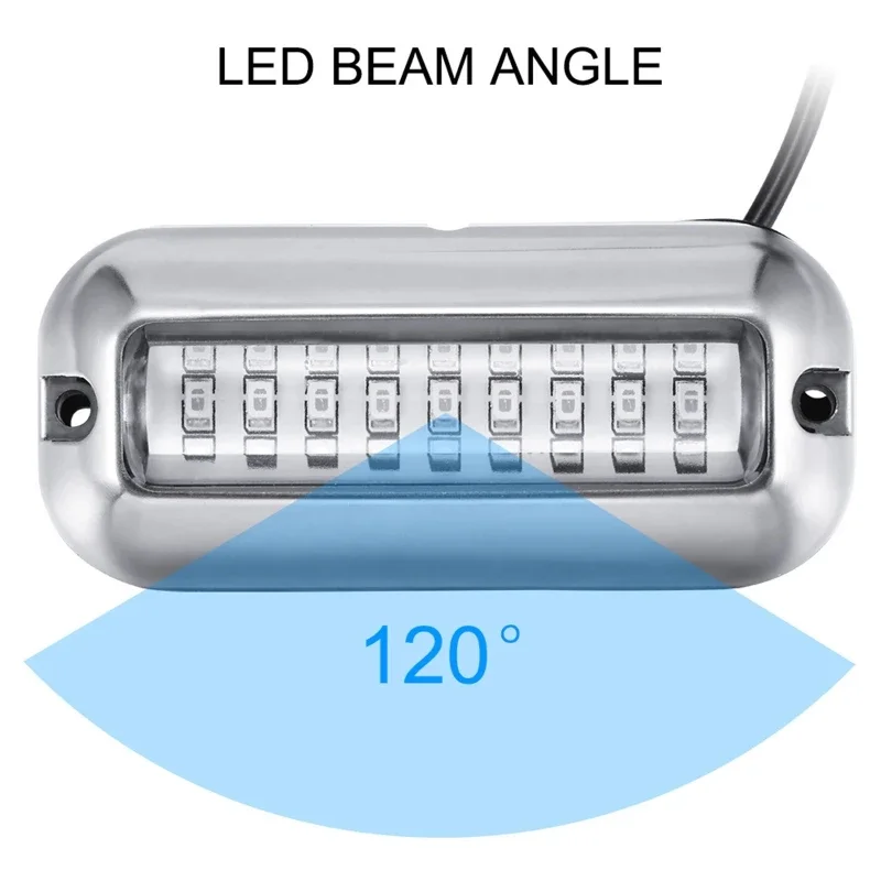 Boat Navigation Light 50/80W 27/42 LED Underwater Pontoon Marine Boat Transom Light IP68 Waterproof LED Ship Beam Light