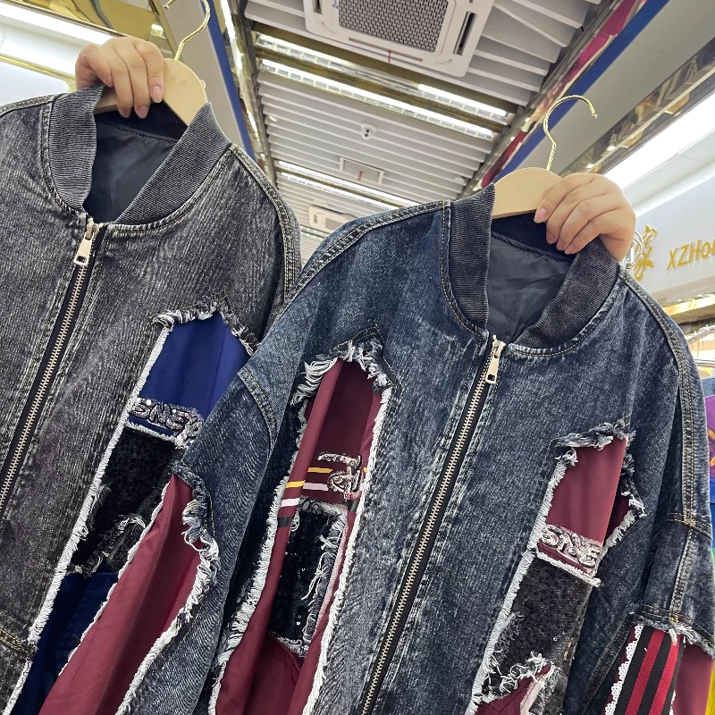 2025 Autumn New Loose Mid-Length Cartoon Heavy Industry Baseball Jacket Vintage Coat Women's Zipper Long-sleeves V-neck Jaquetas - Image 5