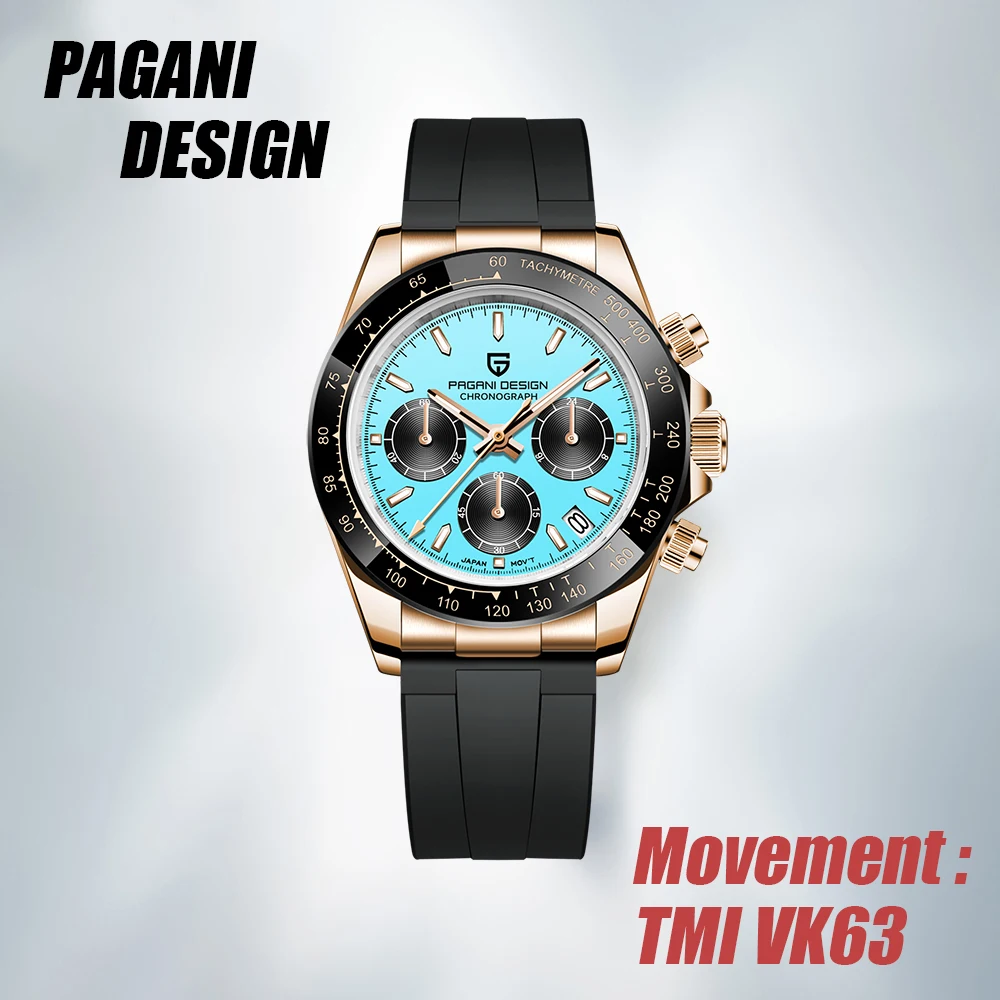 40mm nouveau PAGANI DESIGN luxe VK63 hommes sport montres à Quartz saphir rétro chronographe en acier inoxydable montre étanche hommes