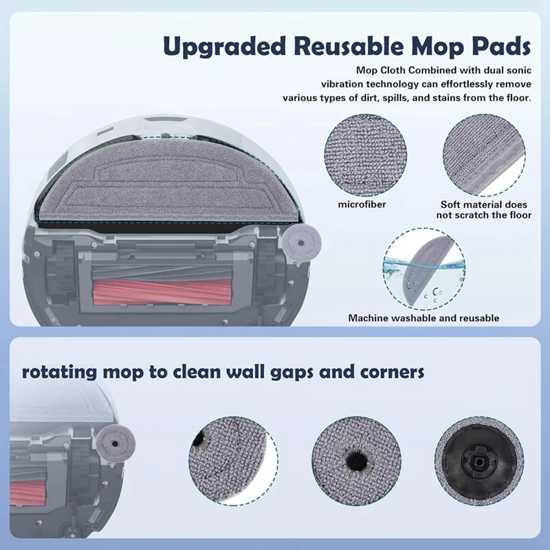 For Roborock S8 Maxv Ultra Vacuum Cleaner Main Side Brushes HEPA Filters Mops Cloth Dust Bags Accessories