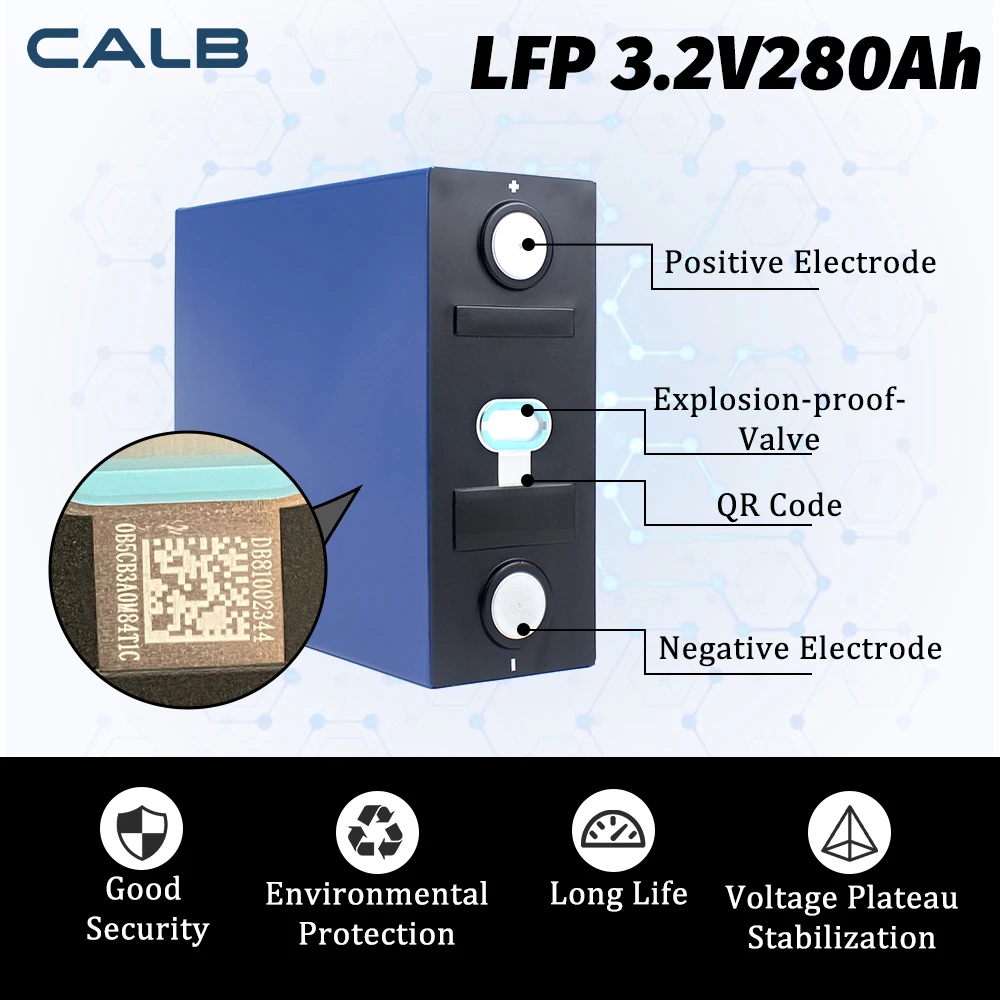 CALB 100Ah 170A 230A 280A LiFePO4 Battery 3.2V LiFePO4 Rechargeable Cells with Free Busbars for DIY 12V Boat Solar Systerm