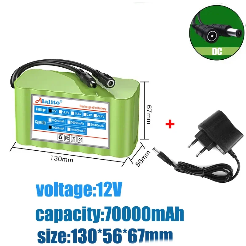NEW 3S4P 12V 40000mah battery 18650 Li-ion Rechargeable batteries with BMS Lithium Battery packs Protection Board +Charger
