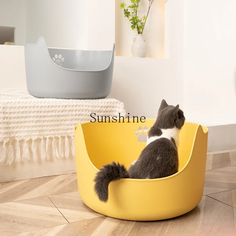 

oversized semi-enclosed cat toilet, fully open cat litter basin, anti-splash shit basin