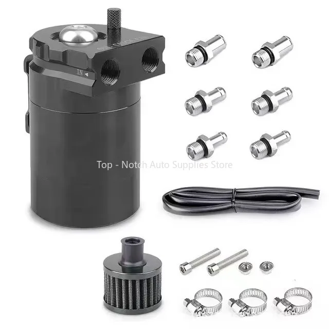 تعديل السيارة EBAY تعديل الملحقات وعاء النفط تنفس مع مرشح فارغ تنفس رئيس شقة وعاء إعادة تدوير زيت النفايات #5