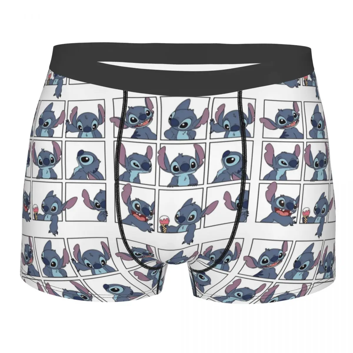 Man's Emotions Of Stitch Cute Boxer Briefs Ultra Soft Cartoon Underwear Printing Novelty Breathable Panites