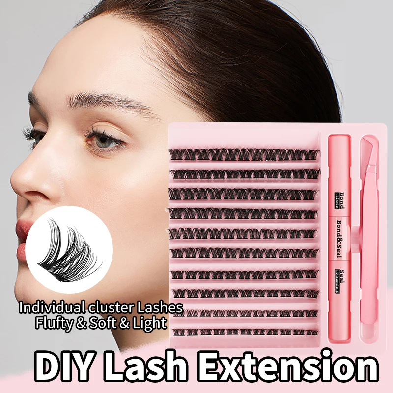 

BES DIY Eyelash Extension Segmented C/D Curl Volume Fluffy Natural Faux Mink Clusters Individual Bundles Cilia Makeup