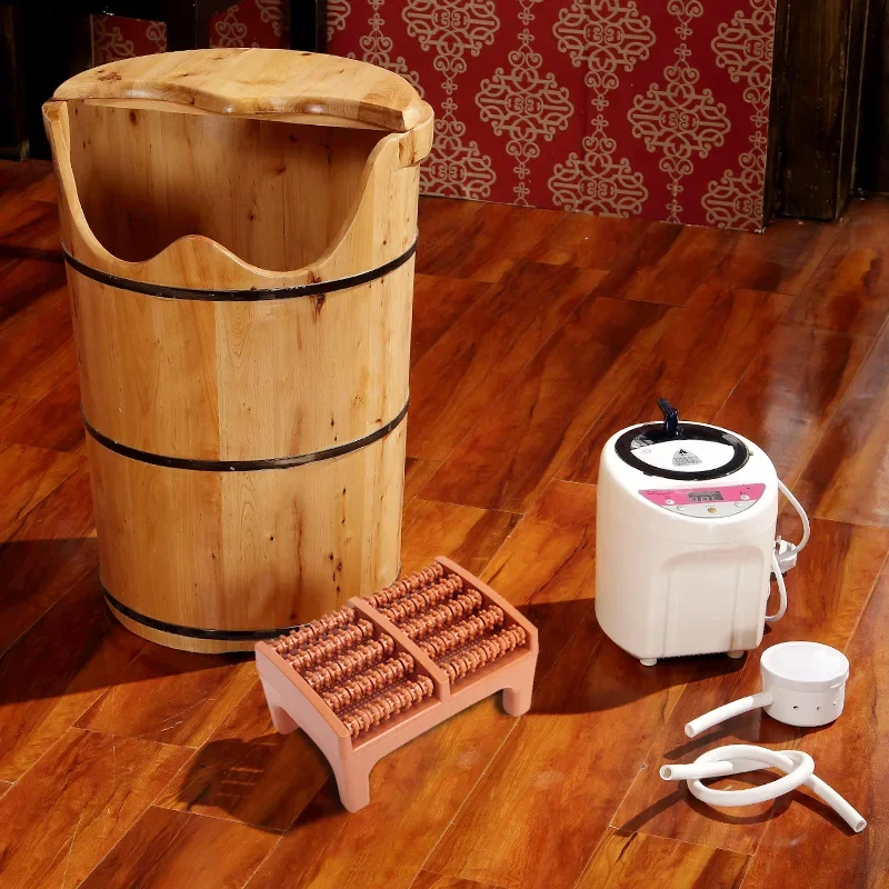 Wooden barrel Cedar foot soaking basin Fumigation adult foot bath bucket