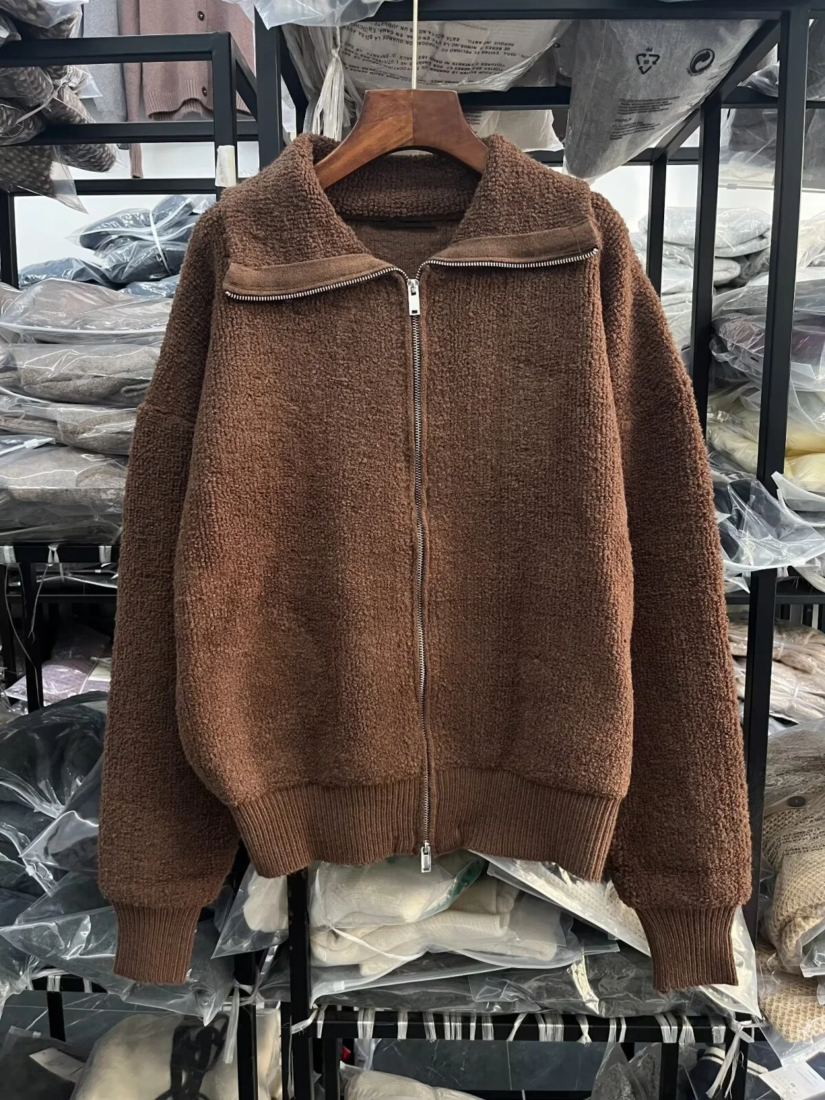 

2026 new women's clothing European and American style casual circle collar long sleeved pilot jacket jacket