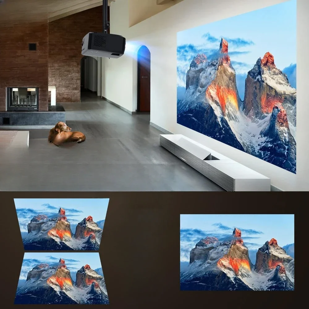 دعم جهاز عرض الأفلام 4K، سطوع عالي للمسرح المنزلي والأعمال، (iOS/Android/TV Stick/PS/PPT/USB) #4