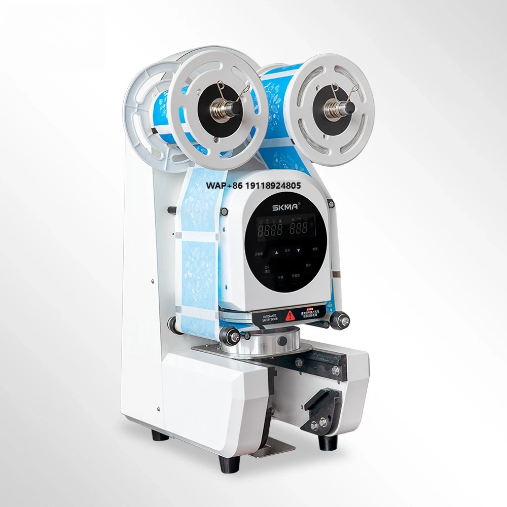

SKMA Fully Automatic Paper Cup Sealing Machines Bubble Tea Shop Boba Cup Sealing Machine Cup Sealer Machine